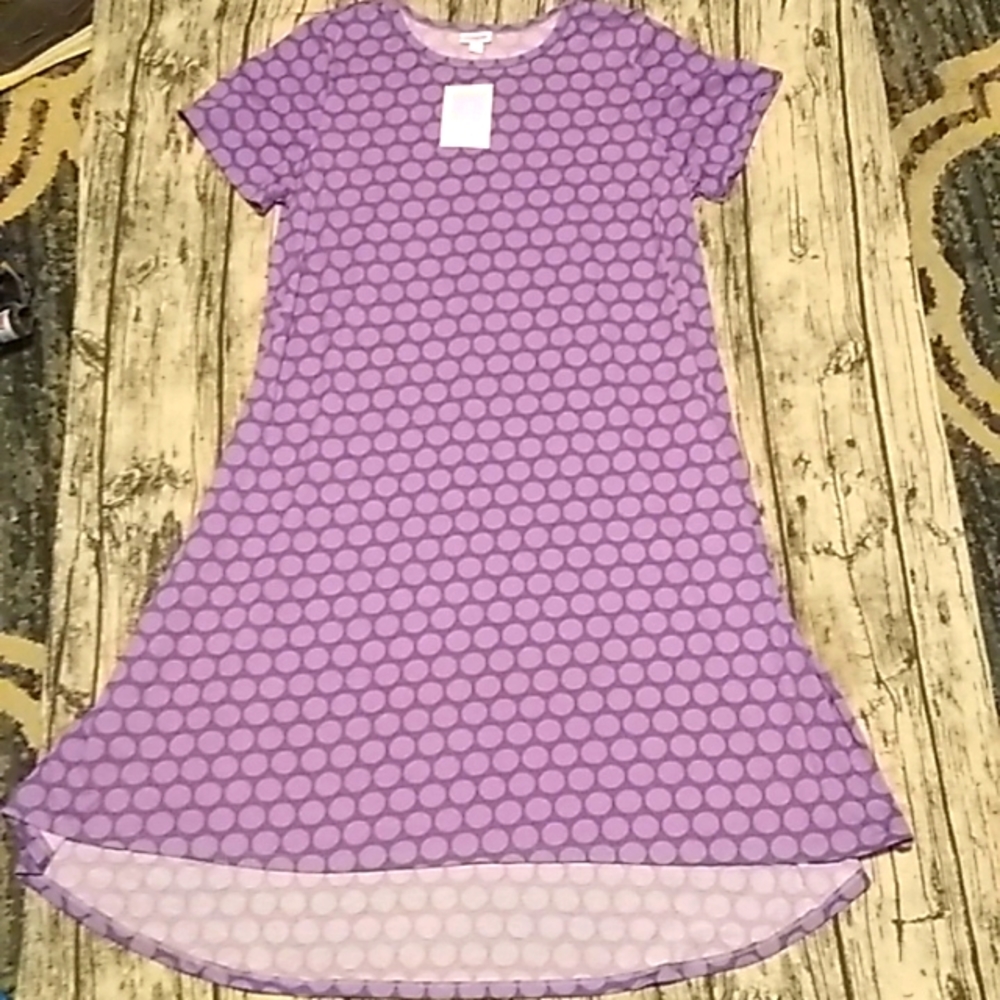NWT LuLaRoe Carly dress size 3XL womens polka dots purple 3X